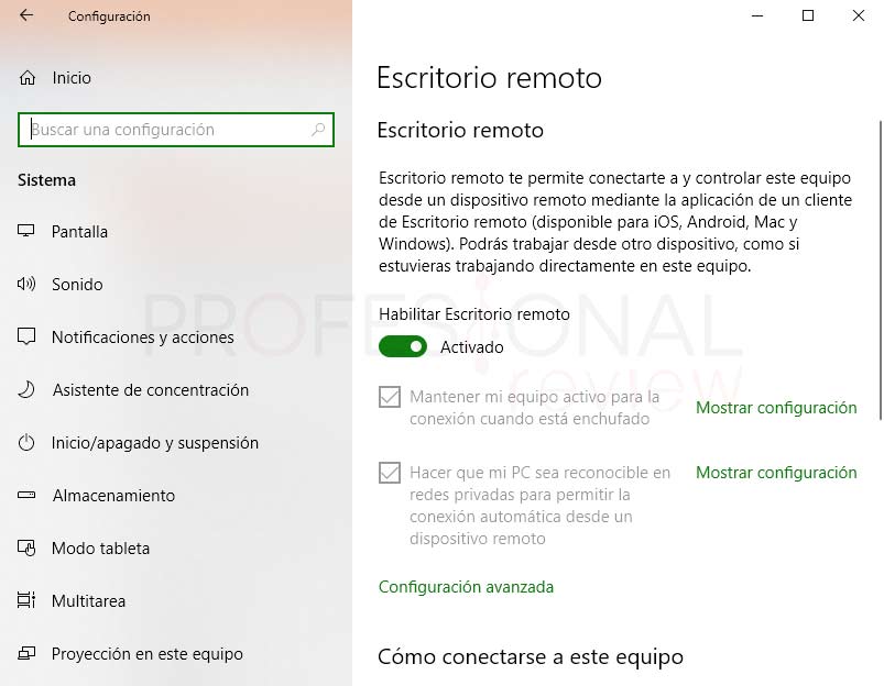 Escritorio remoto Windows 10 paso 02